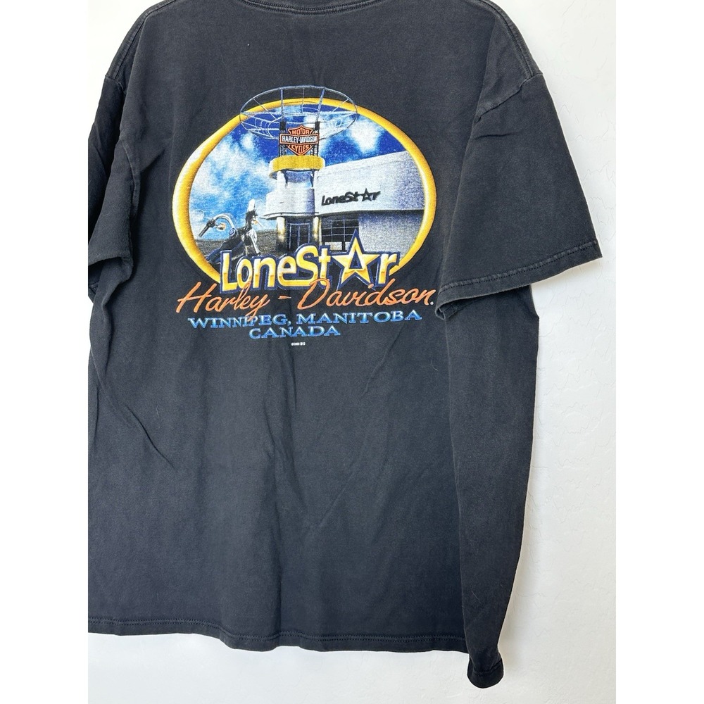 Harley Davidson T-Shirt LONESTAR Winnipeg, Manitoba CANADA Genuine Motorcycles
